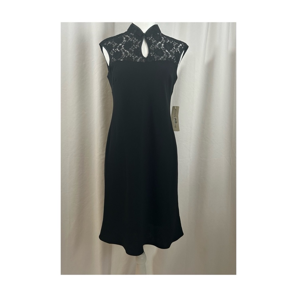 NWT Evan Picone Elegant Black Lace Dress size 4